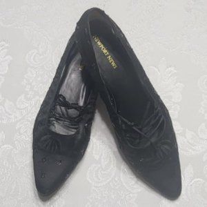 Women's Newport News Black Quilted/Beaded Flats ~ Size 8.5M